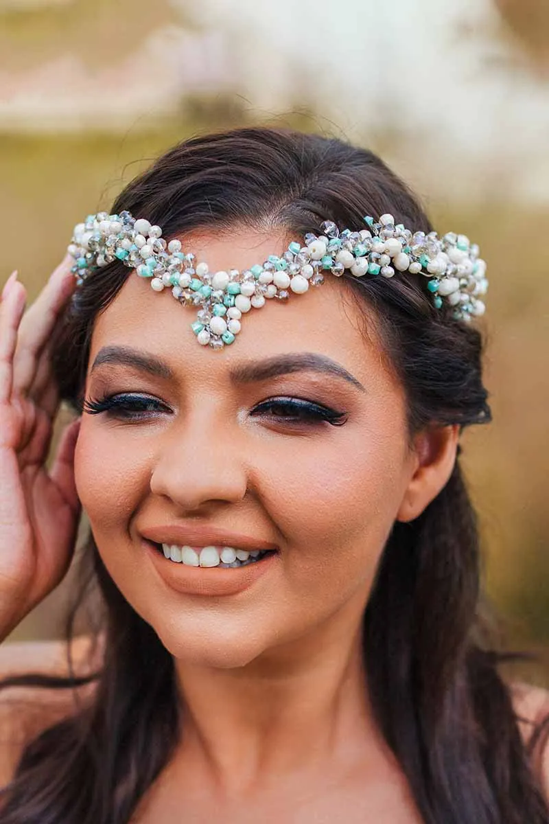 2025 Boho Pearl Tiara Wide Headbands Designer Crown Bridal Wedding Accessories