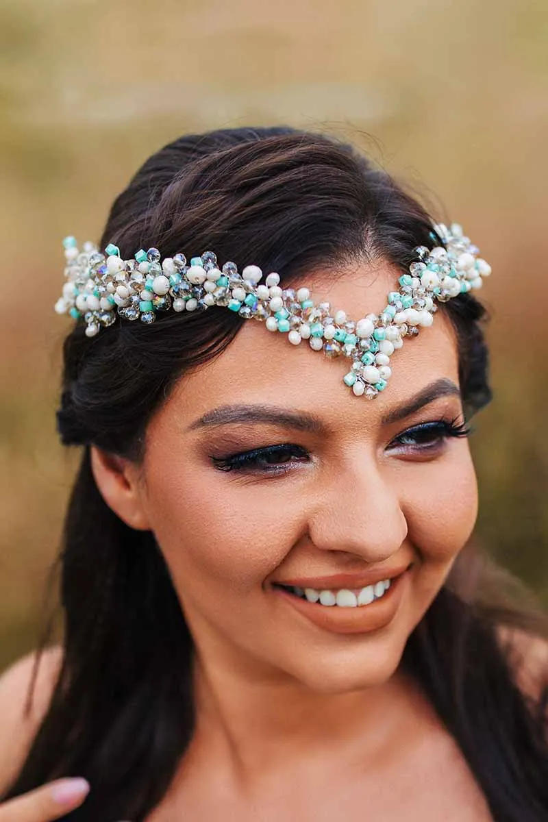 2025 Boho Pearl Tiara Wide Headbands Designer Crown Bridal Wedding Accessories