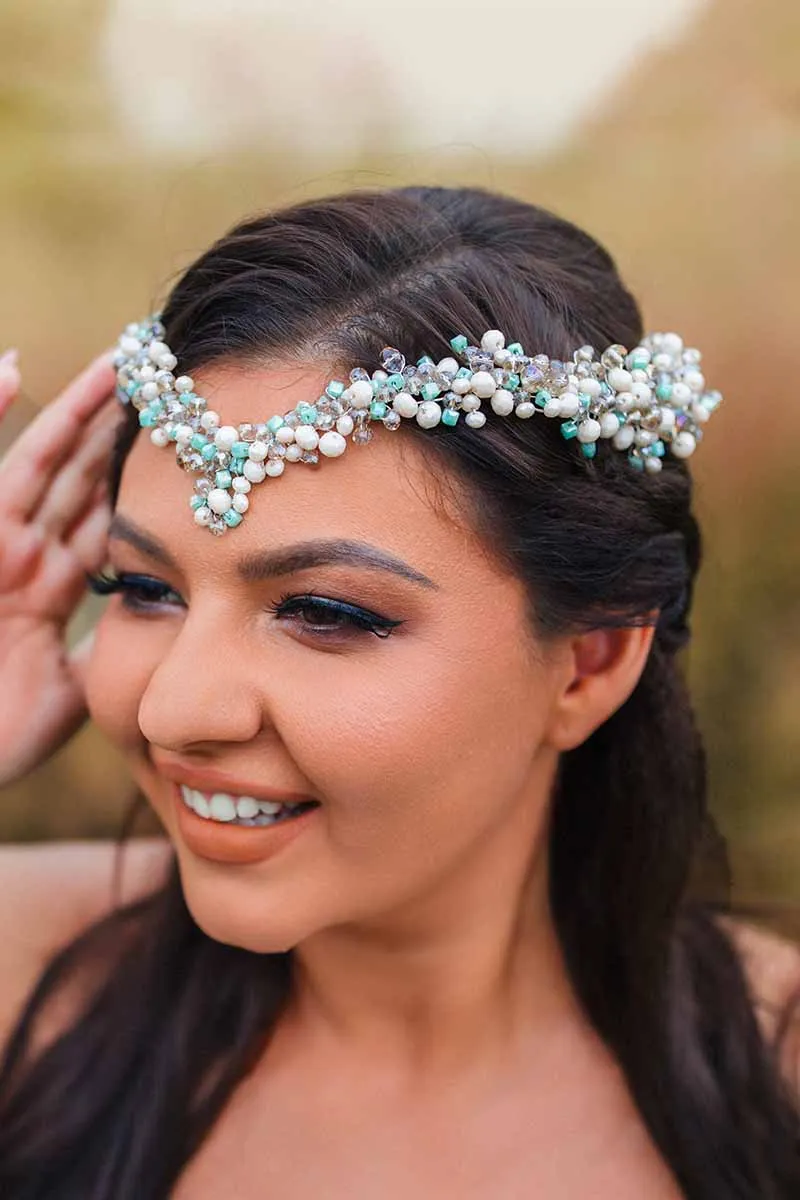 2025 Boho Pearl Tiara Wide Headbands Designer Crown Bridal Wedding Accessories