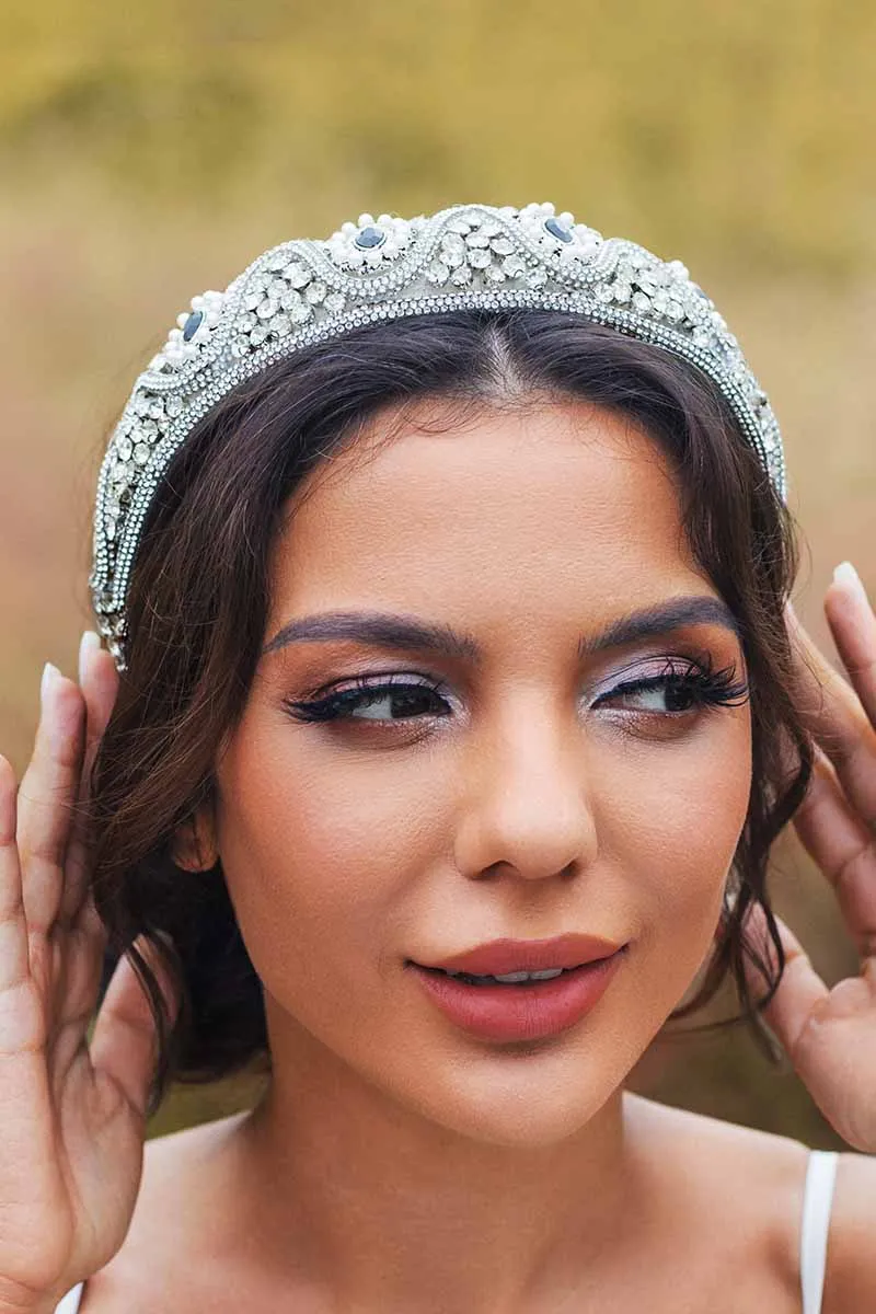2025 Silver Rhinestones headbands Wide Hair Band Wedding Accessories