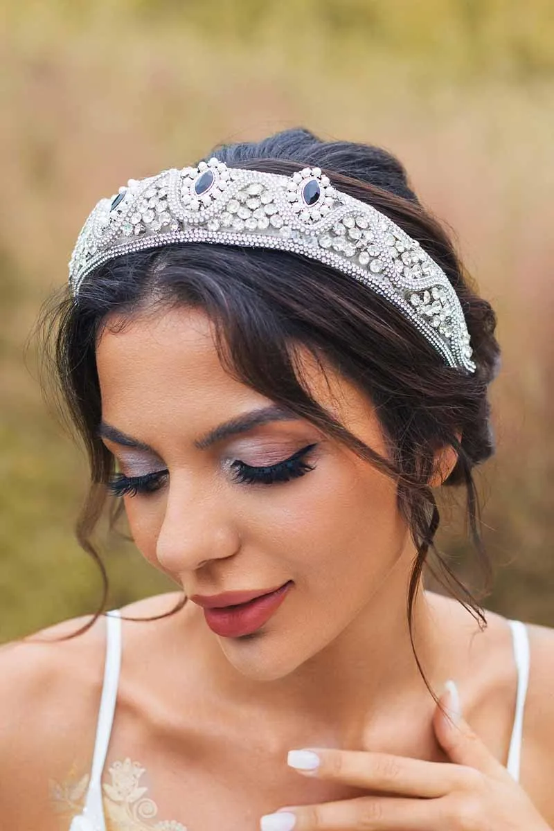 2025 Silver Rhinestones headbands Wide Hair Band Wedding Accessories