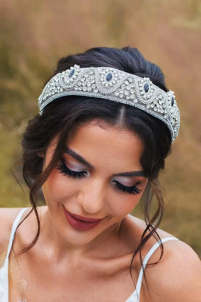 2025 Silver Rhinestones headbands Wide Hair Band Wedding Accessories