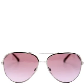 4194-Q Aviator Lambskin Chain Sunglasses Burgundy