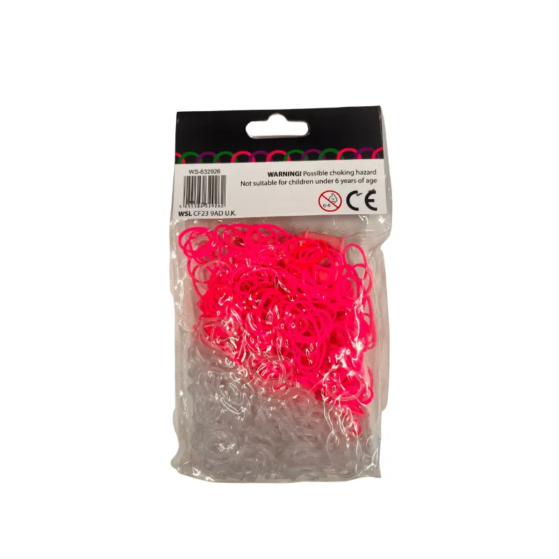 600 Pink and Clear Loom Bands