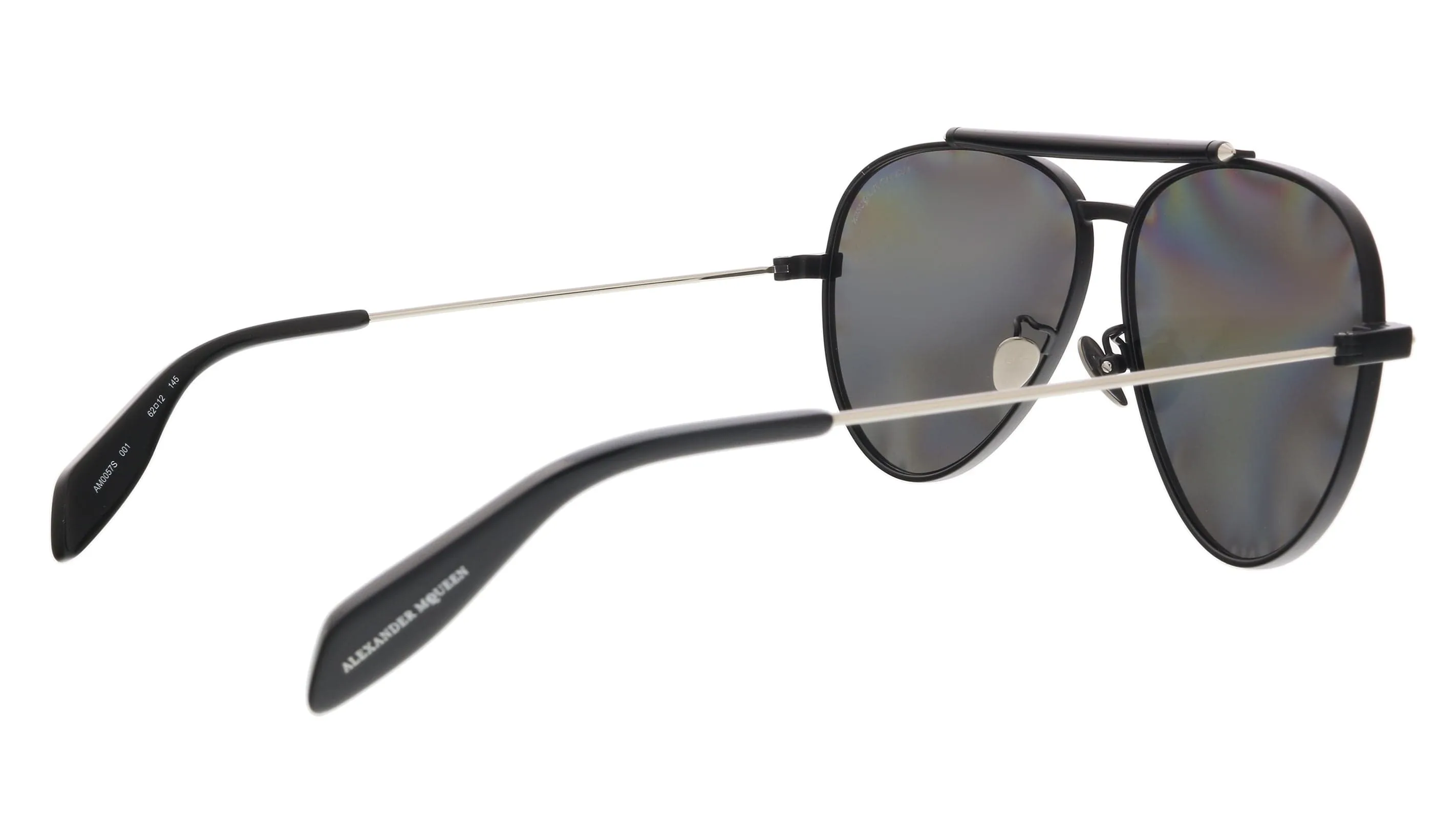 Alexander McQueen AM0057S 001  Silver  Aviator Sunglasses