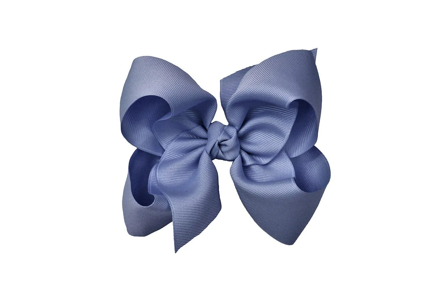 Beyond Creations Girls Grosgrain Double Knot Bow on Clip - Smoke Blue