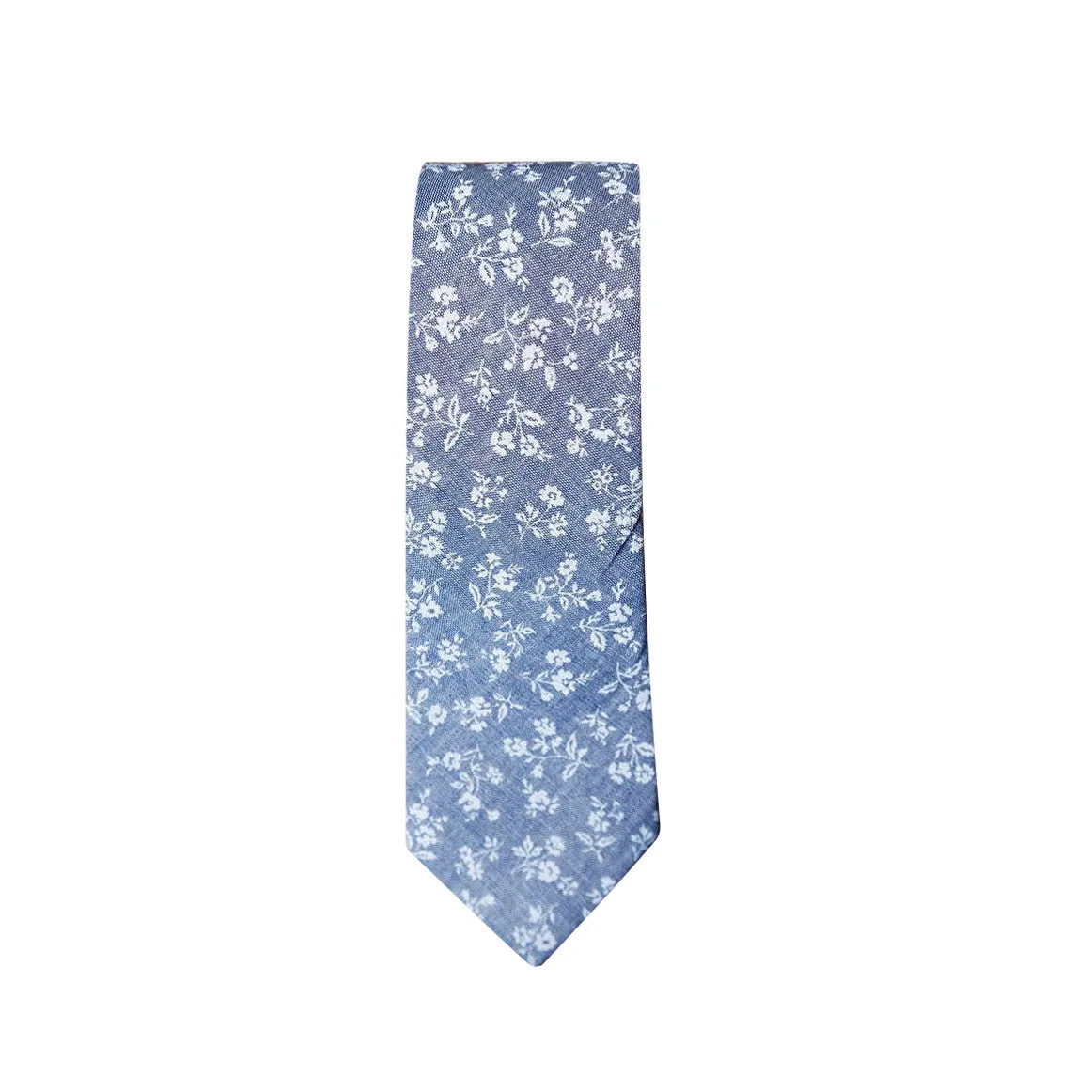 Blade   Blue - Blade Floral Printed Denim Tie
