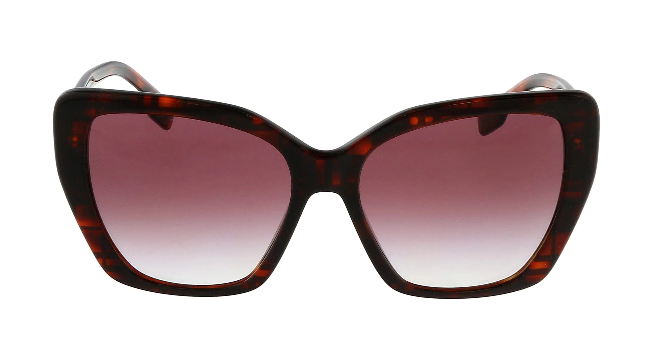 Burberry 0BE4366 39848H Tamsin Top Check Red Havana Cat Eye Full Rim Sunglasses
