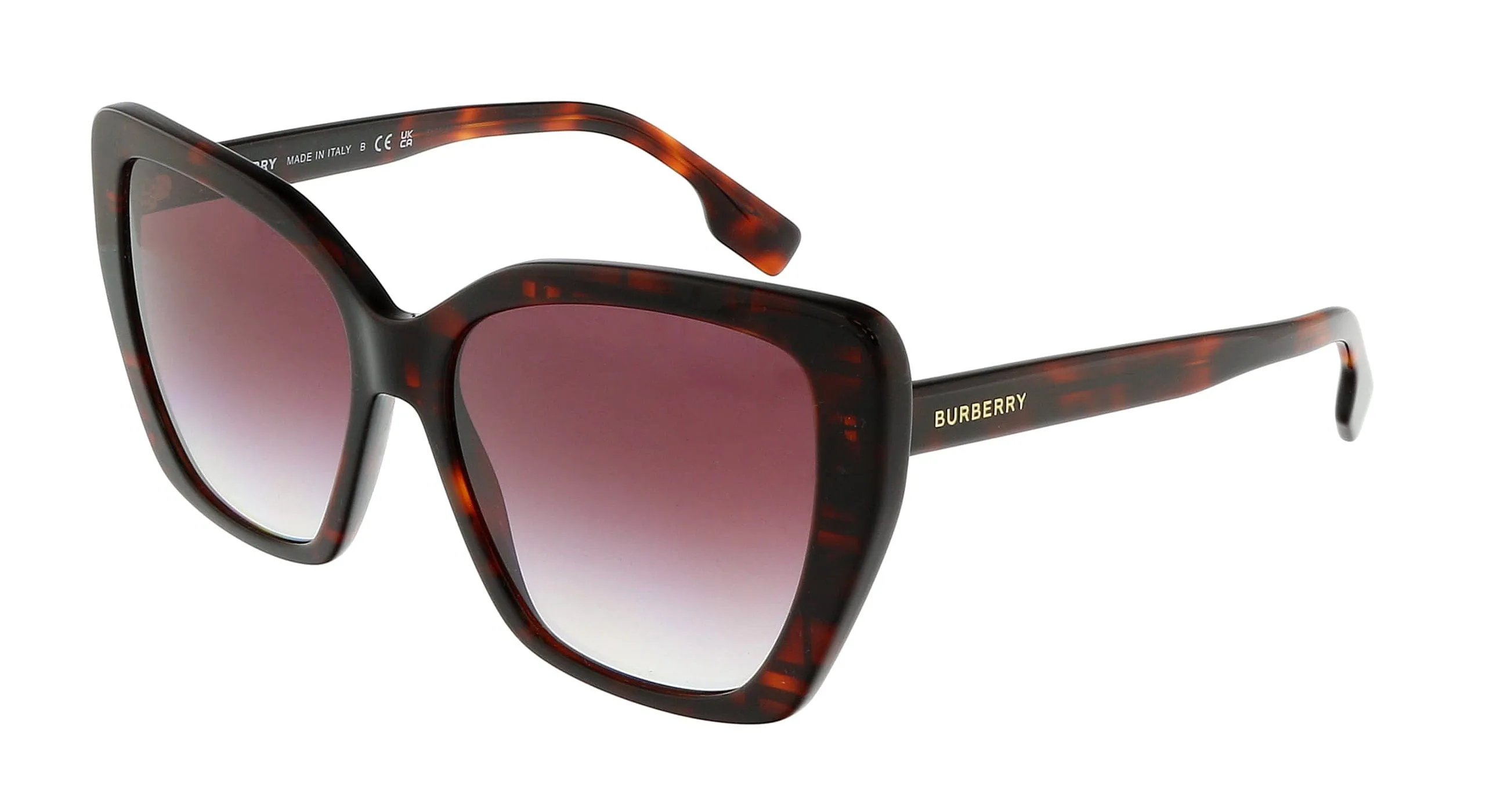Burberry 0BE4366 39848H Tamsin Top Check Red Havana Cat Eye Full Rim Sunglasses