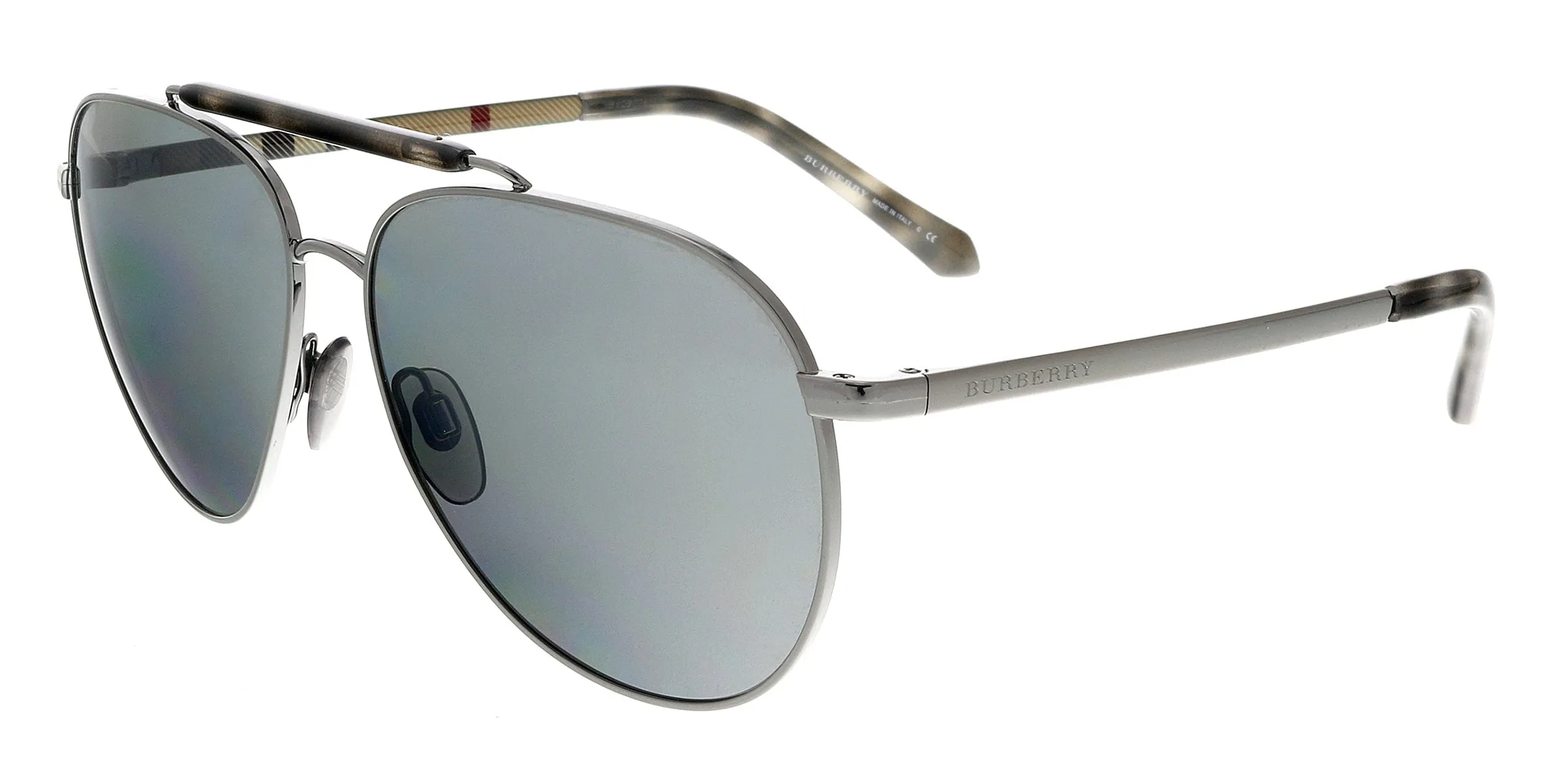 Burberry BE3097 1003Z3 Ruthenium Aviator Sunglasses