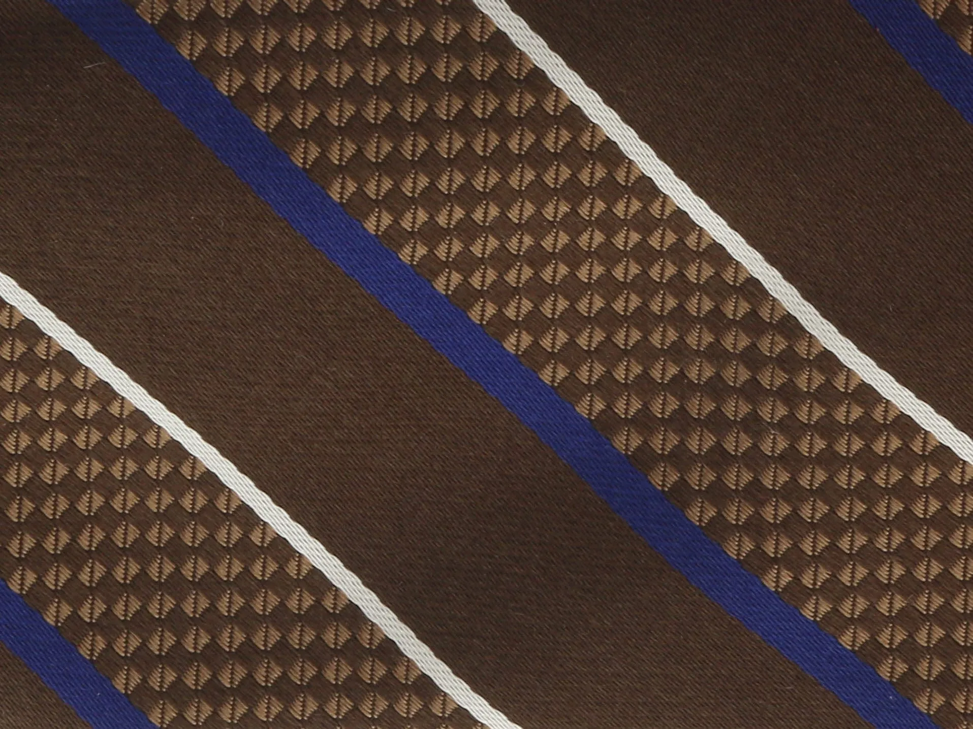 Canali Brown/Blue Pure Silk Traditional Stripe Tie- Blade Width 3in