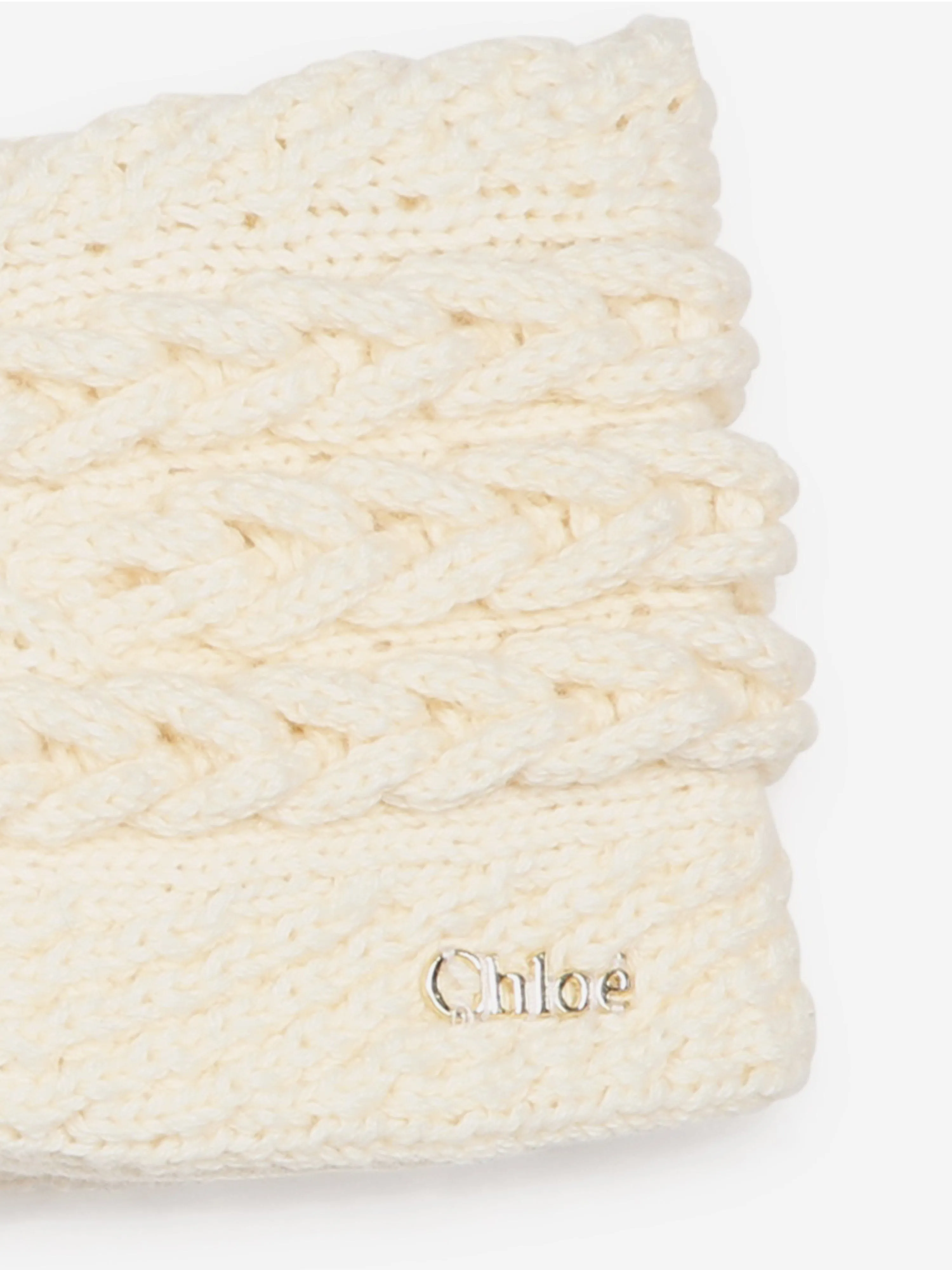 Chloé Girls Knitted Headband in Ivory