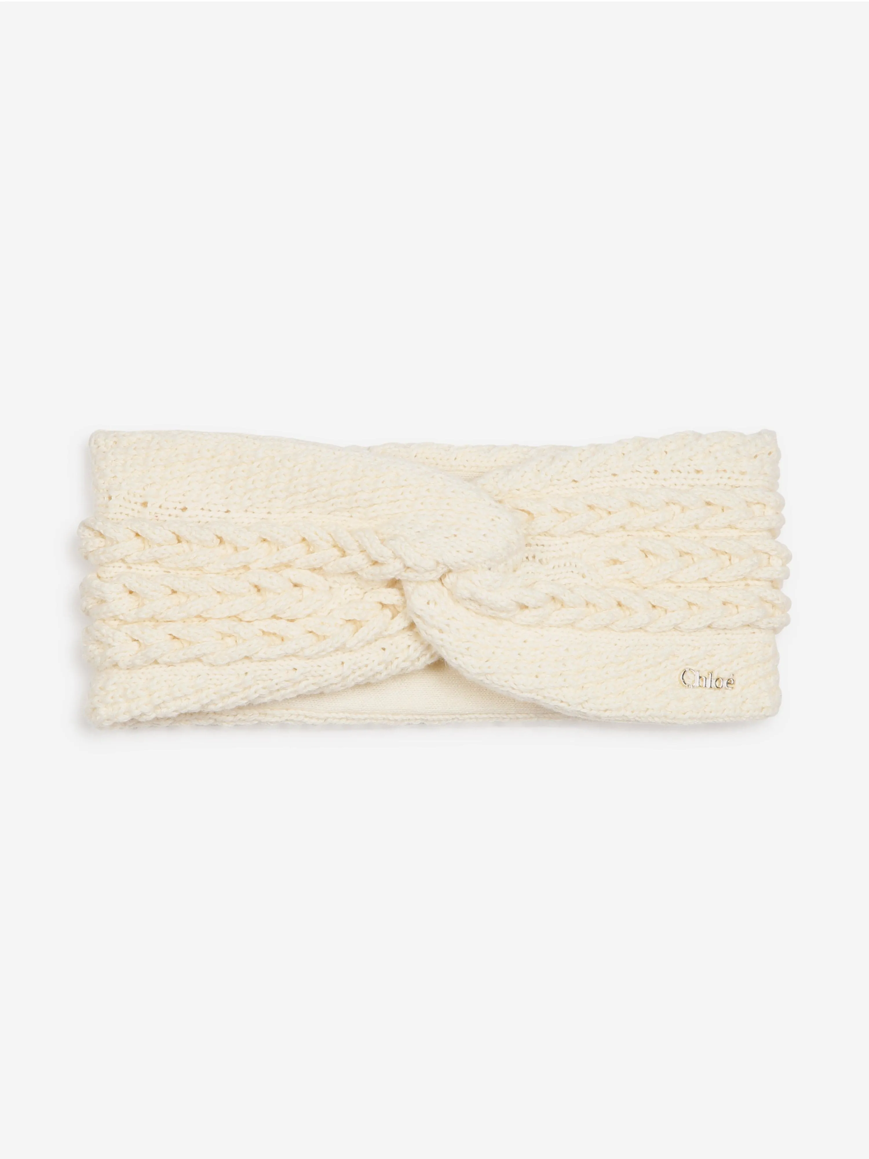 Chloé Girls Knitted Headband in Ivory