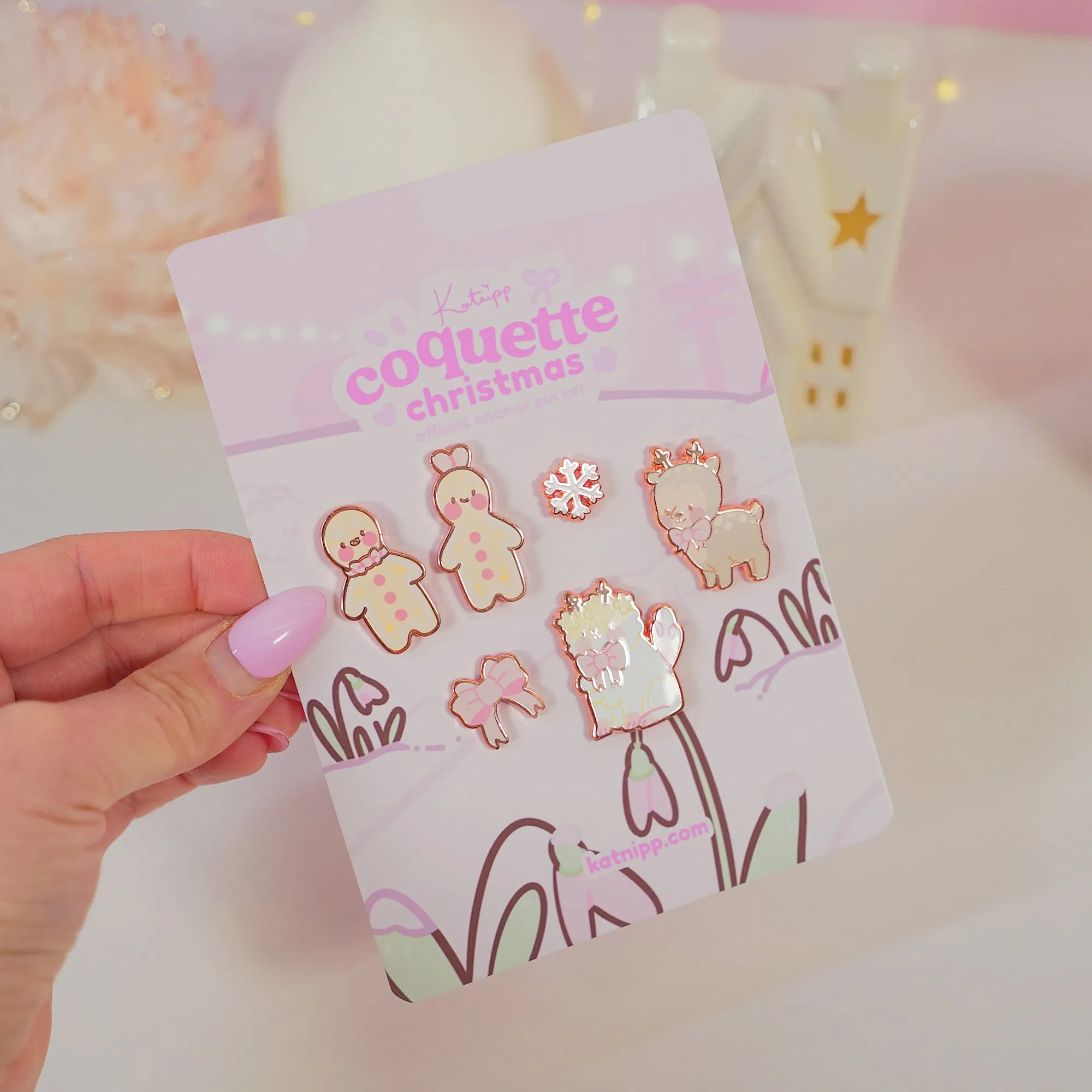 Christmas Pink Coquette Enamel Pin Bundle | Complete Kawaii Holiday Collection