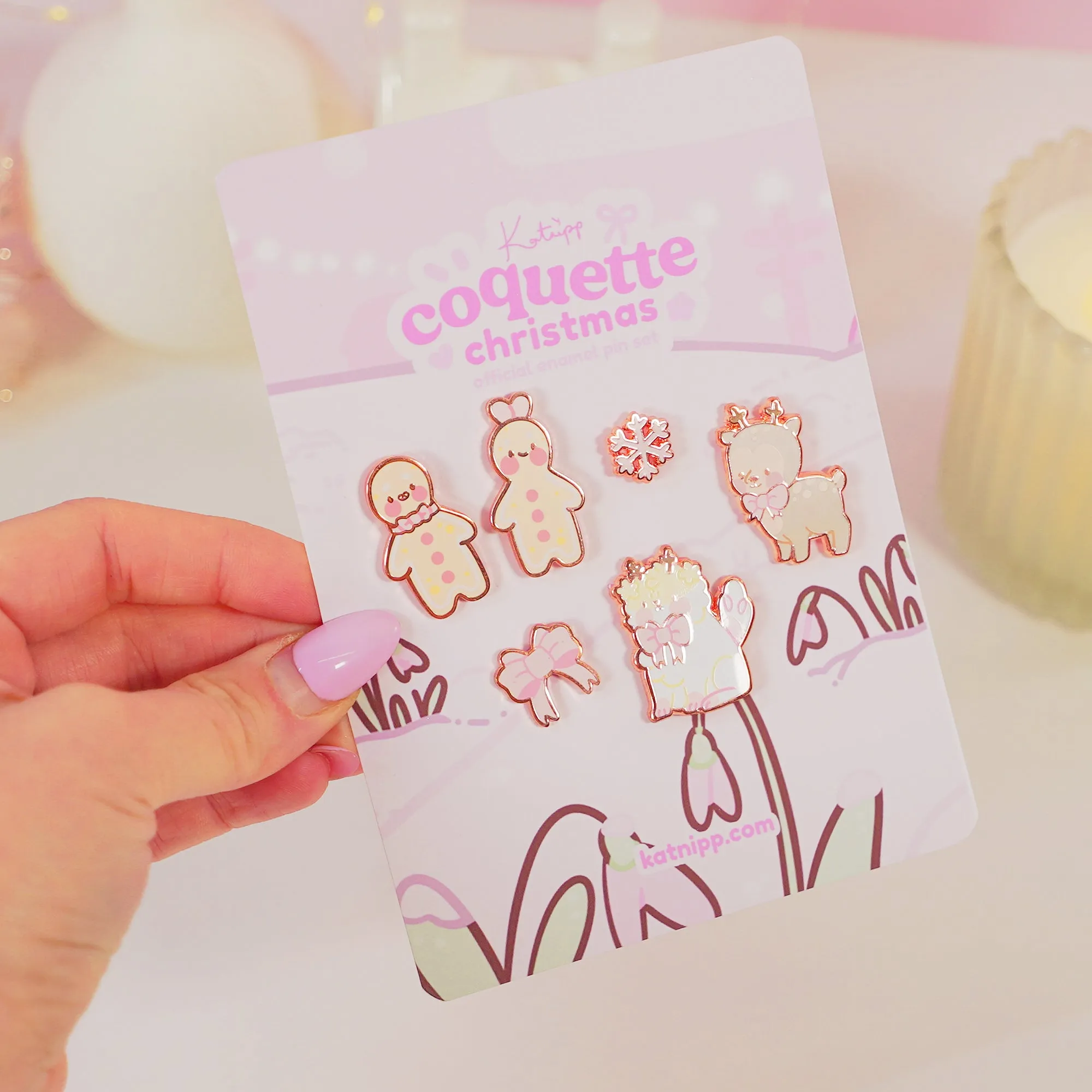 Christmas Pink Coquette Enamel Pin Bundle | Complete Kawaii Holiday Collection