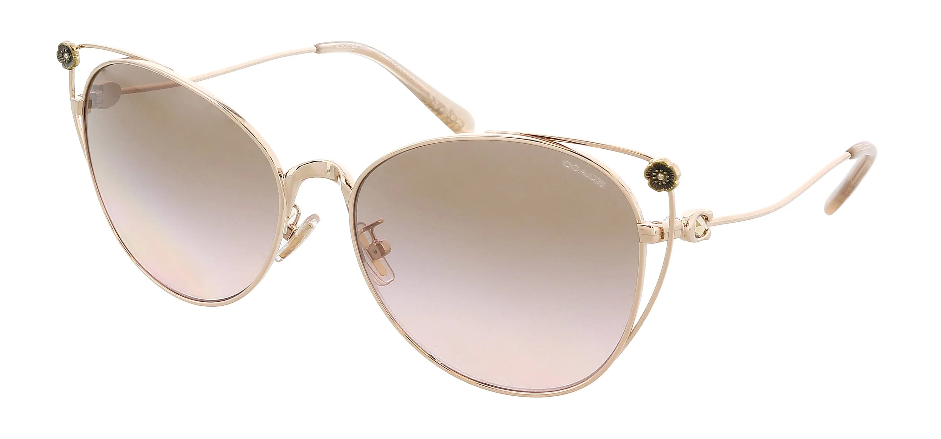 Coach 0HC7096B 93311158 Cat Eye Full Rim Shiny Gold Sunglasses