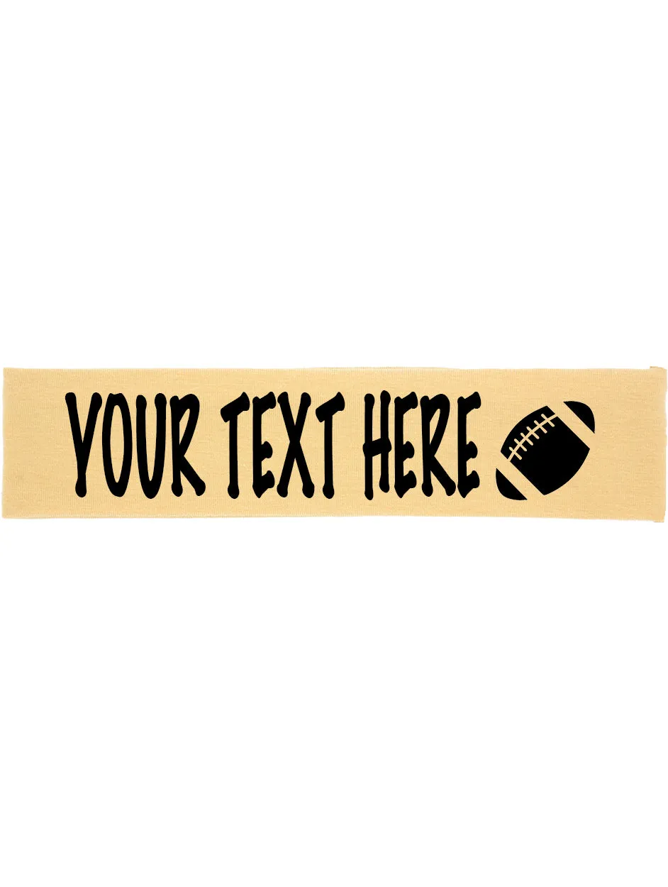 Custom FOOTBALL Cotton Headband - Flat (Non Sparkle) Letters!
