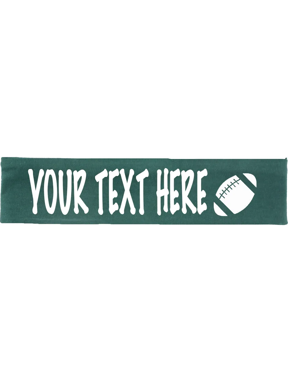 Custom FOOTBALL Cotton Headband - Flat (Non Sparkle) Letters!