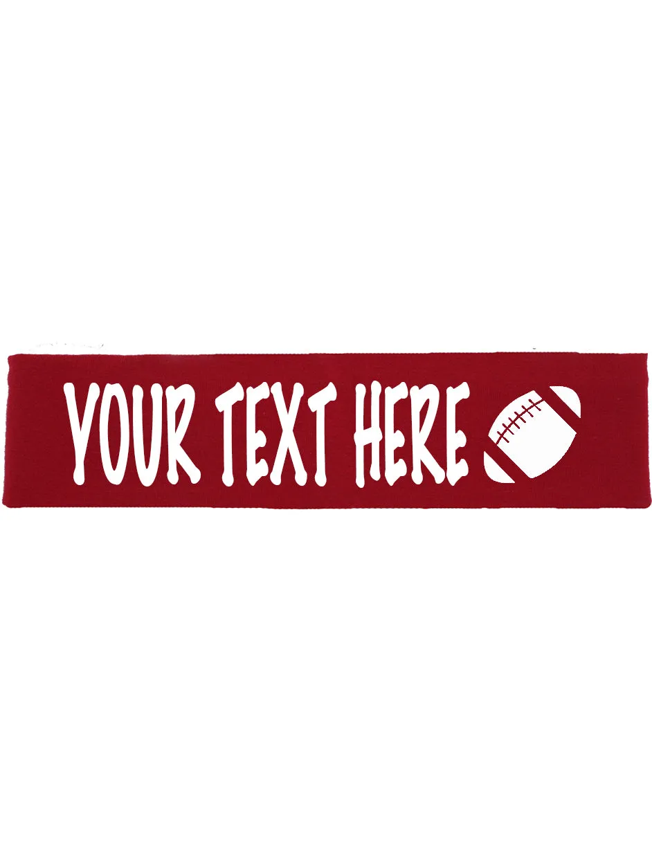 Custom FOOTBALL Cotton Headband - Flat (Non Sparkle) Letters!