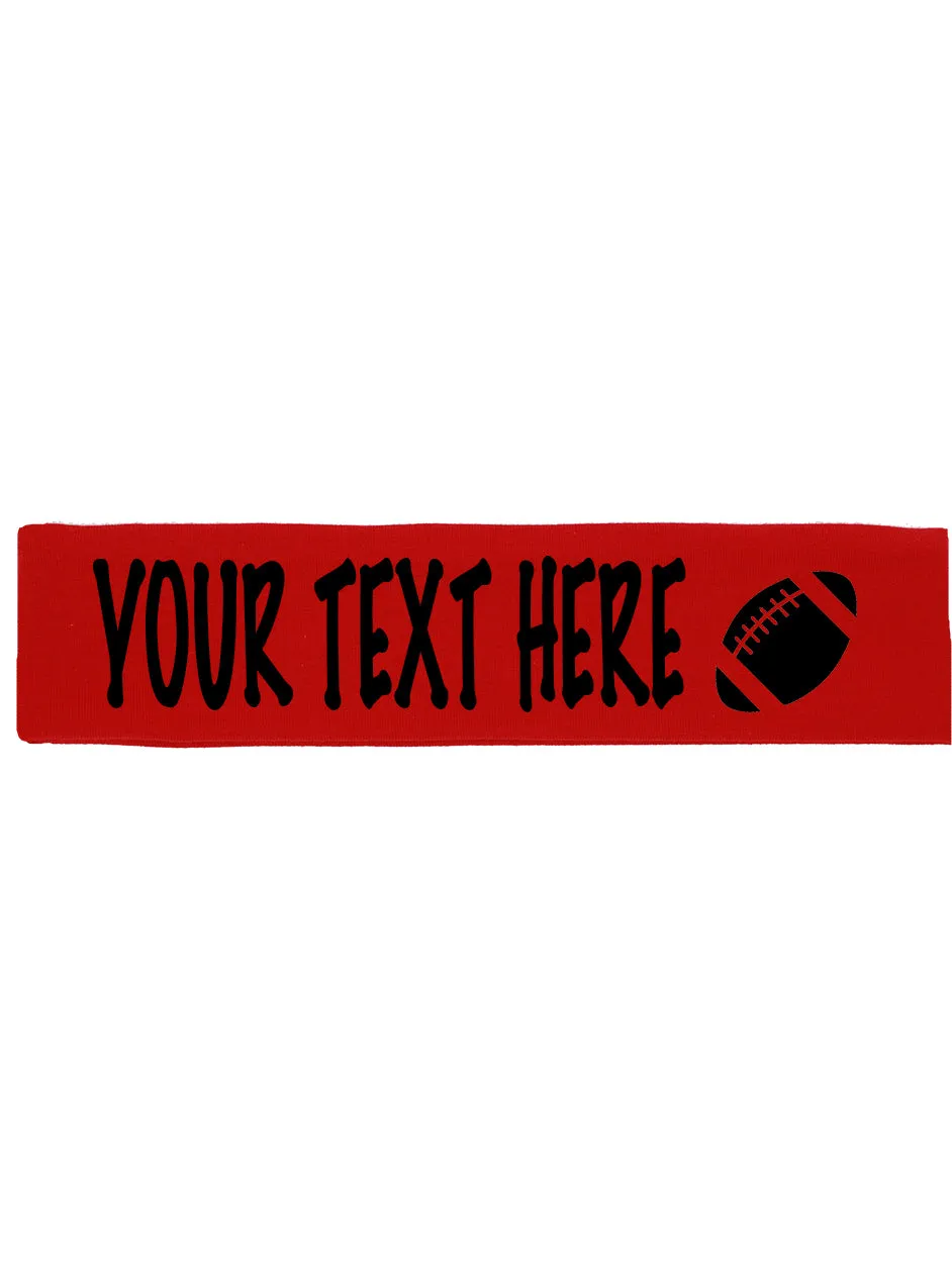 Custom FOOTBALL Cotton Headband - Flat (Non Sparkle) Letters!