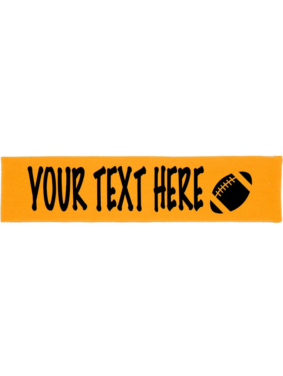 Custom FOOTBALL Cotton Headband - Flat (Non Sparkle) Letters!