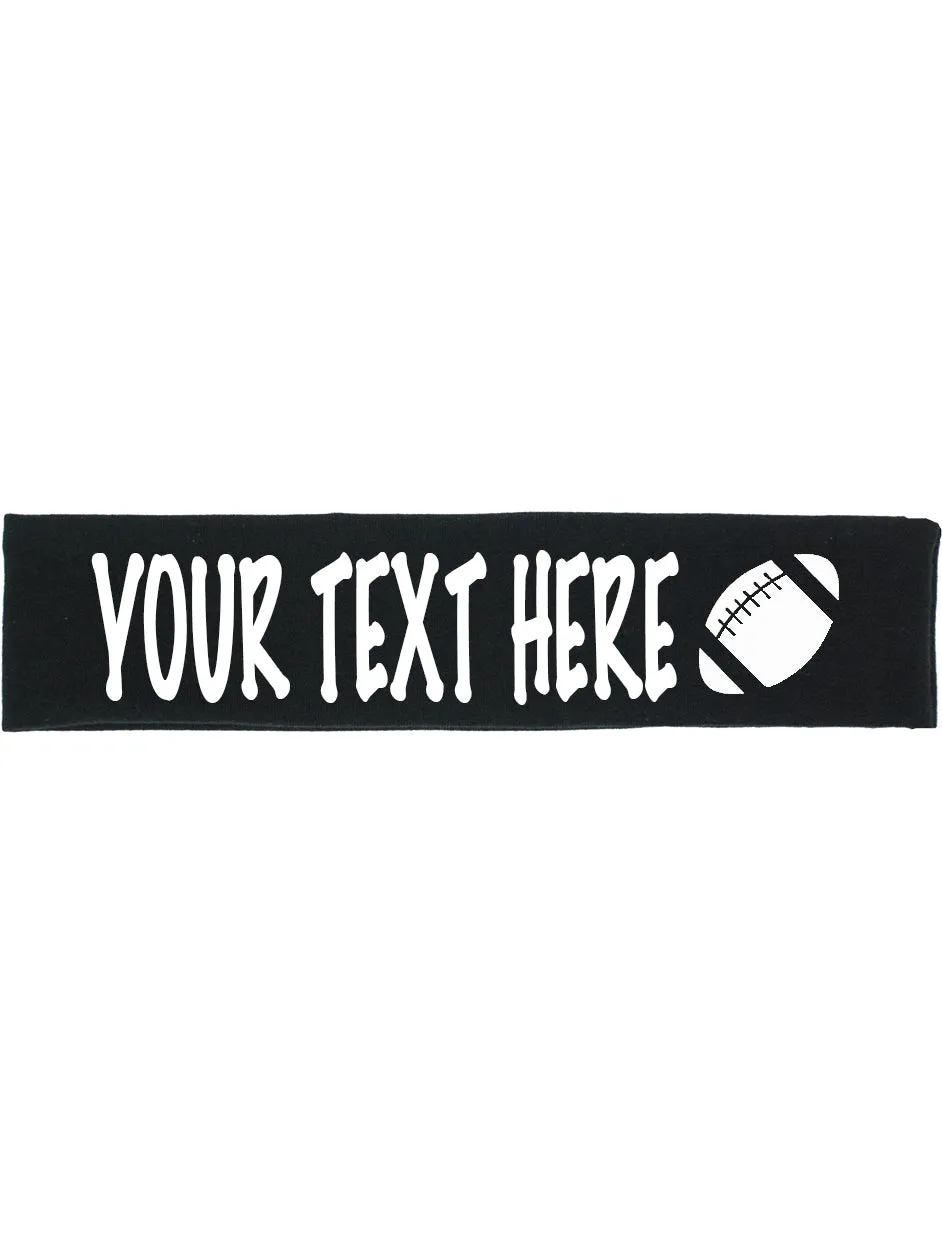 Custom FOOTBALL Cotton Headband - Flat (Non Sparkle) Letters!