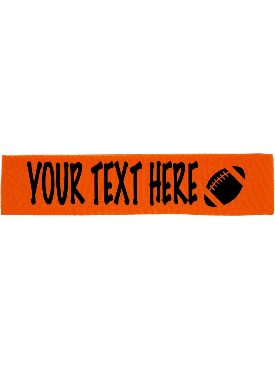 Custom FOOTBALL Cotton Headband - Flat (Non Sparkle) Letters!