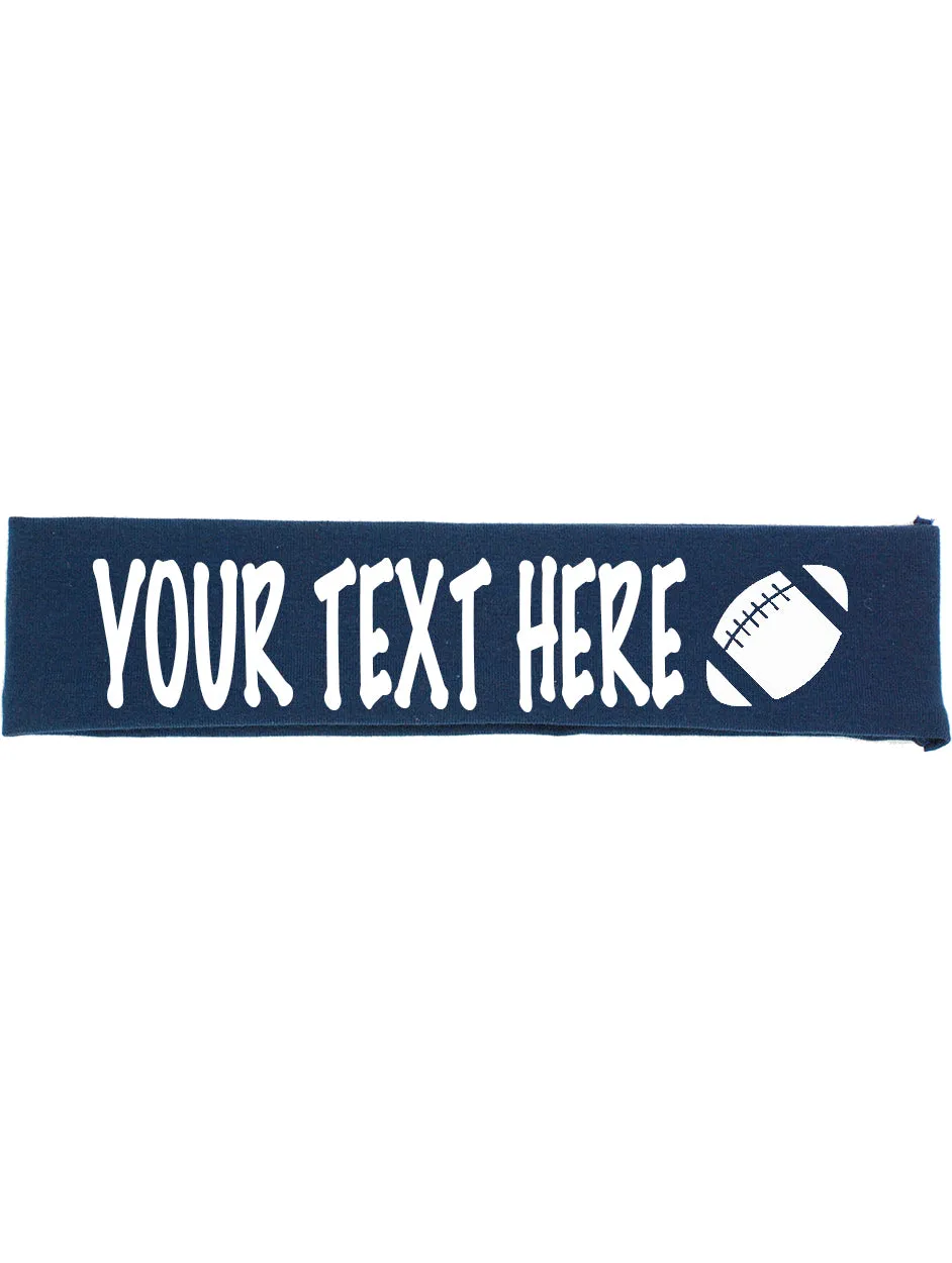 Custom FOOTBALL Cotton Headband - Flat (Non Sparkle) Letters!
