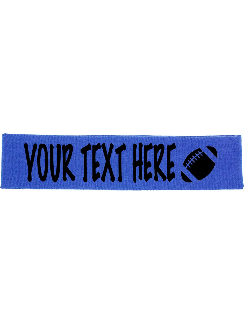 Custom FOOTBALL Cotton Headband - Flat (Non Sparkle) Letters!