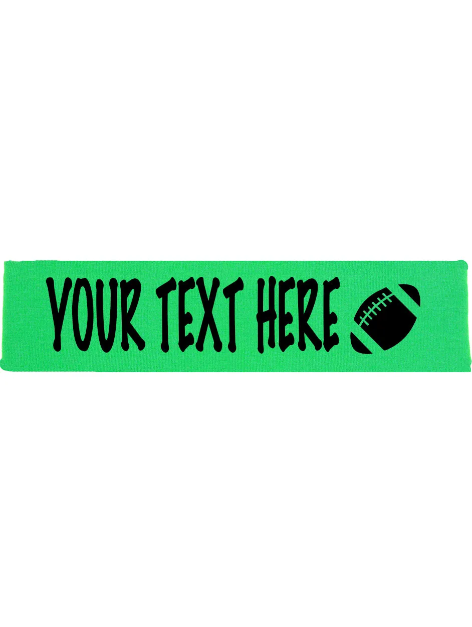 Custom FOOTBALL Cotton Headband - Flat (Non Sparkle) Letters!