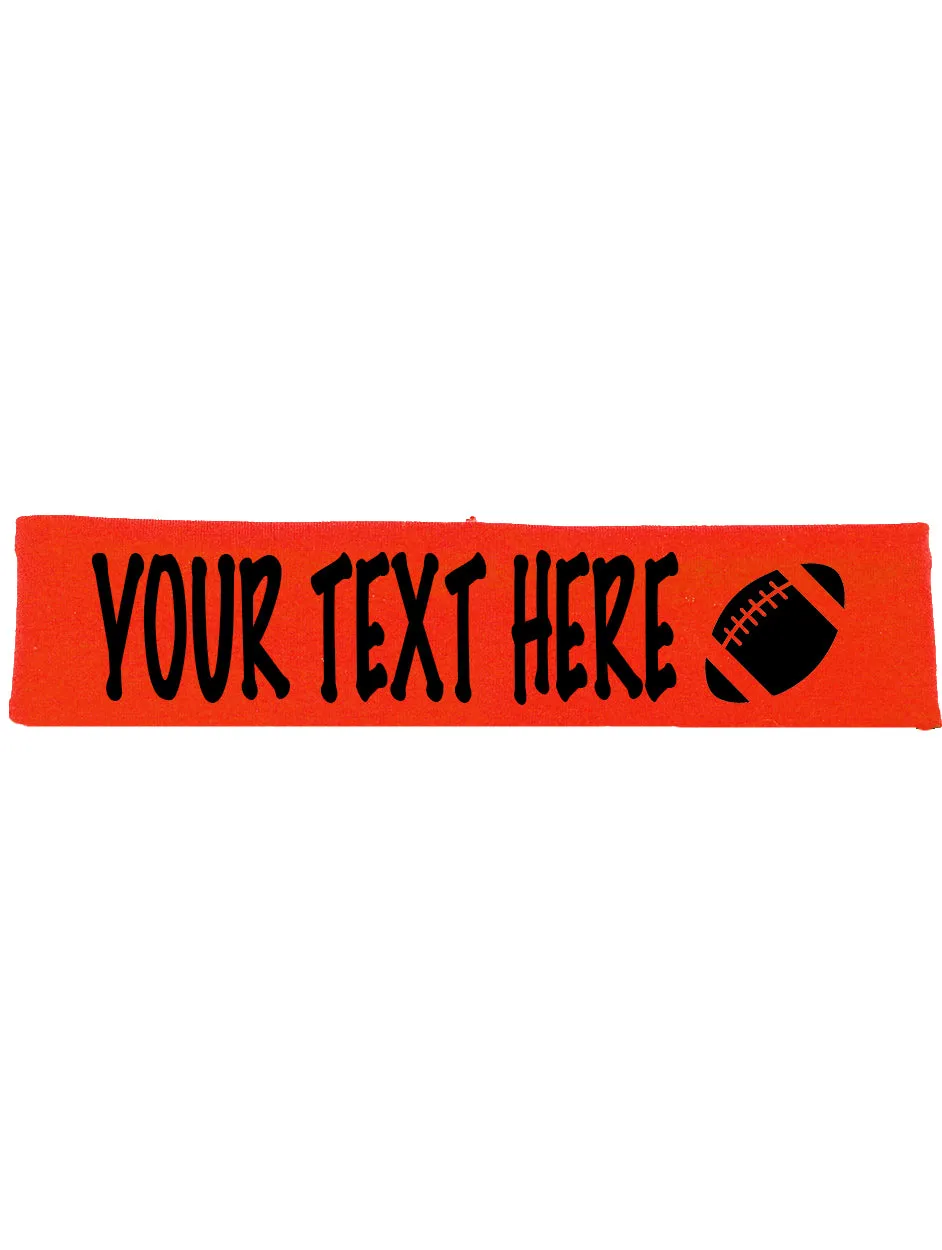 Custom FOOTBALL Cotton Headband - Flat (Non Sparkle) Letters!