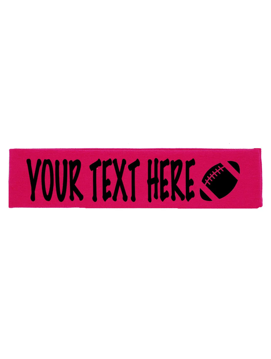 Custom FOOTBALL Cotton Headband - Flat (Non Sparkle) Letters!