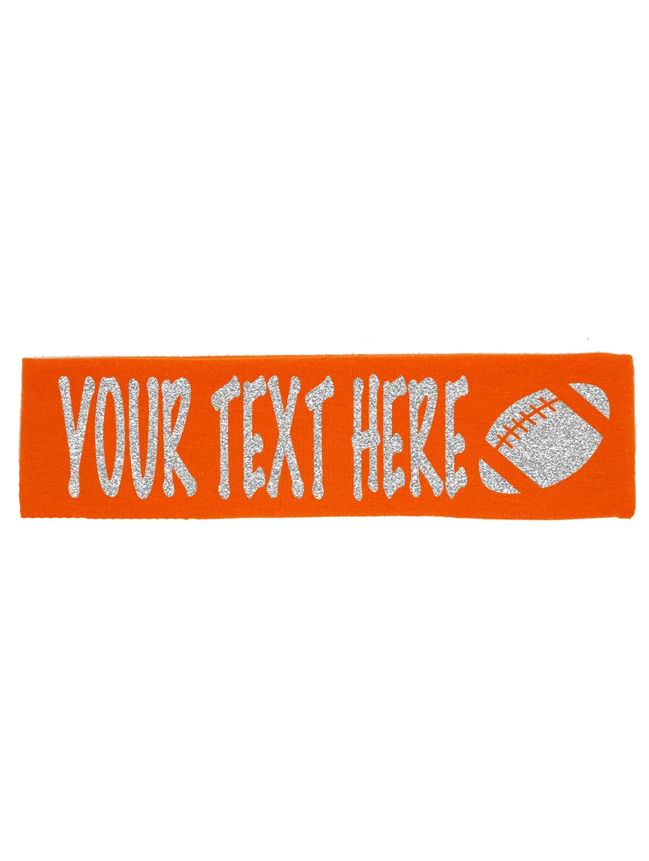 Custom Football Headband (Cotton/Lycra) - Sparkle Letters!