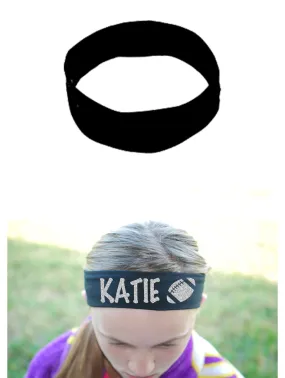 Custom Football Headband (Cotton/Lycra) - Sparkle Letters!
