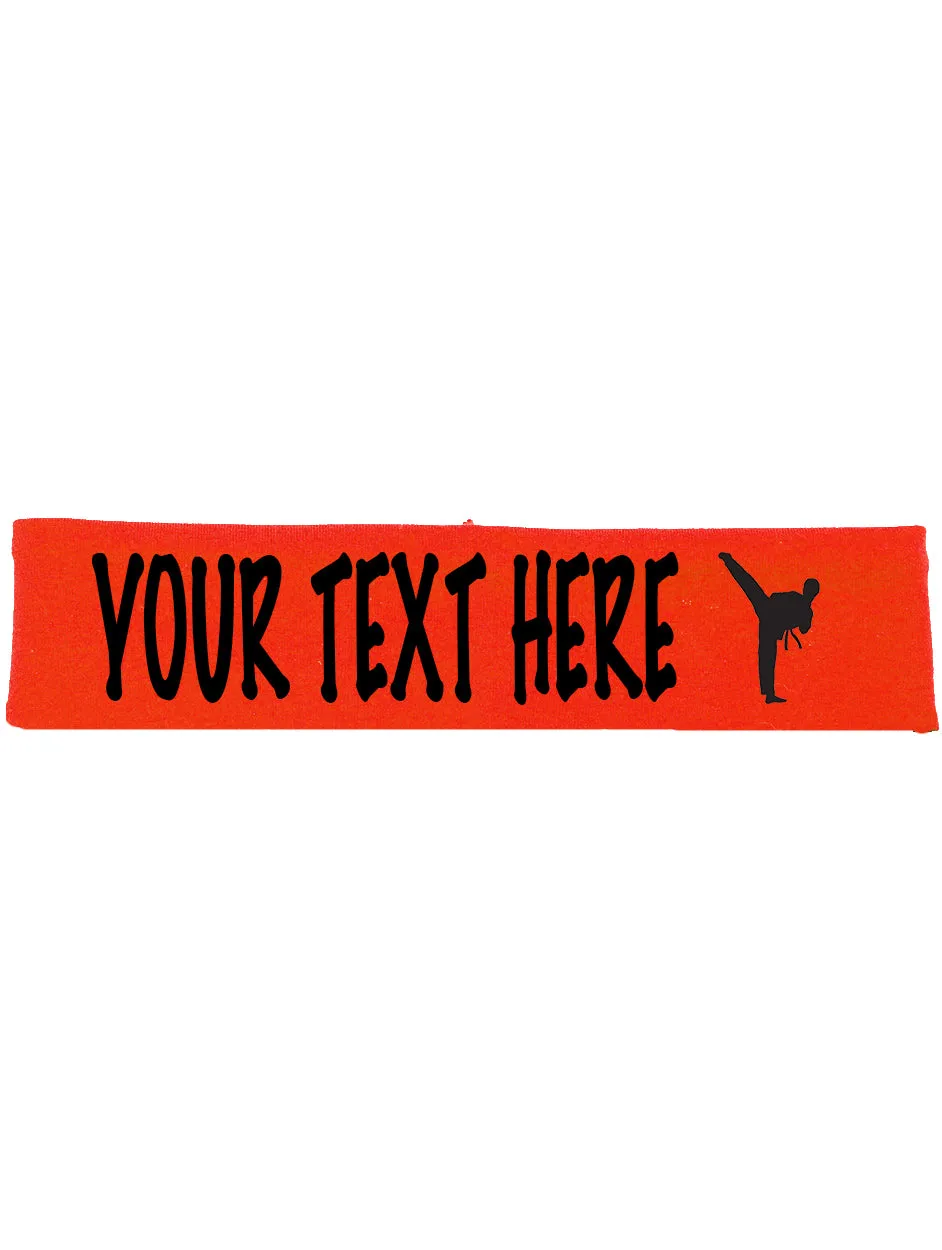Custom Karate Tae Kwon Do Cotton Headband - Flat (Non Sparkle) Letters!