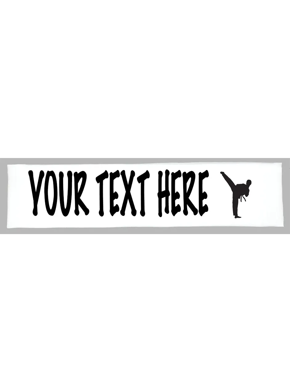 Custom Karate Tae Kwon Do Cotton Headband - Flat (Non Sparkle) Letters!