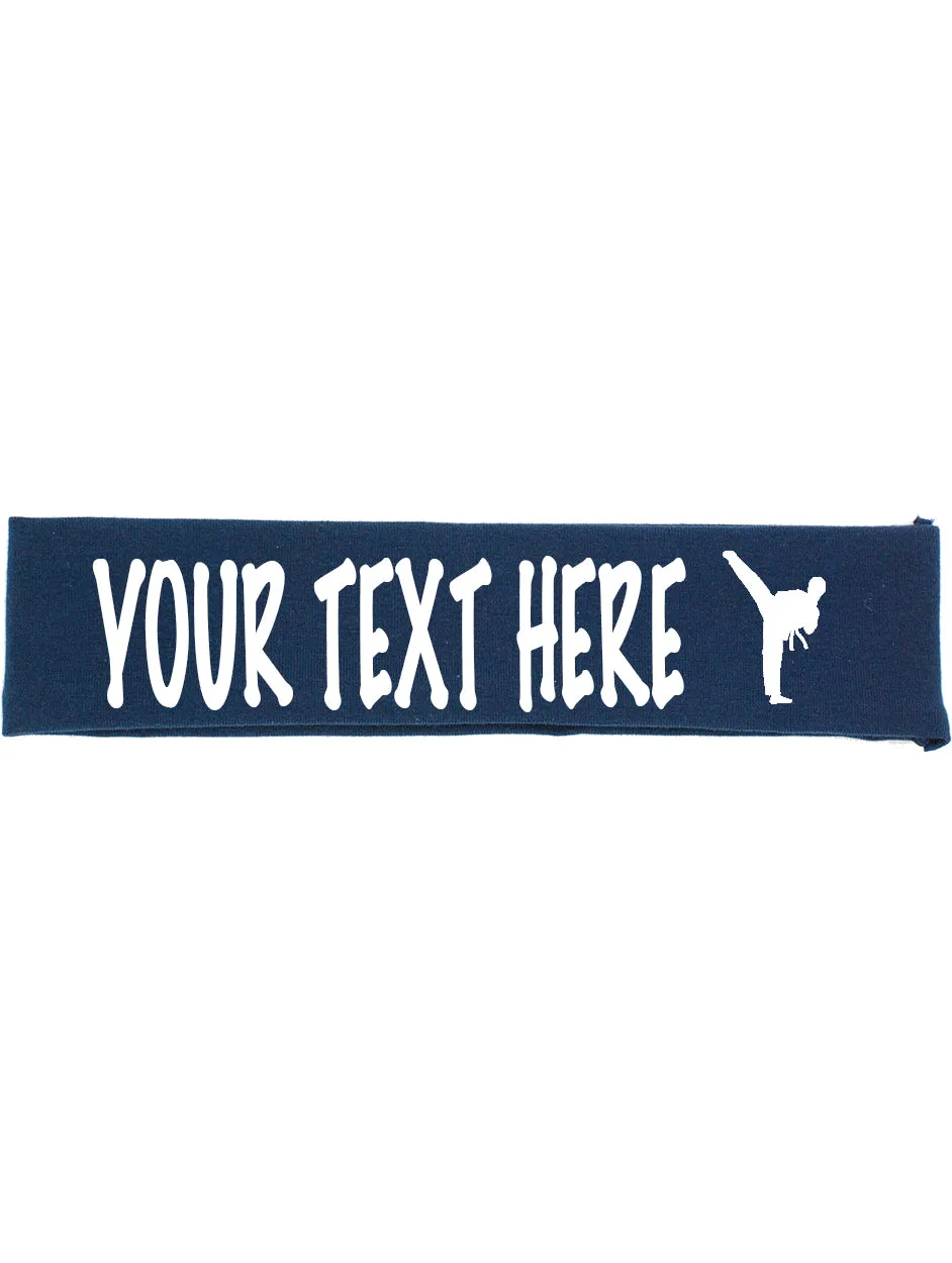 Custom Karate Tae Kwon Do Cotton Headband - Flat (Non Sparkle) Letters!