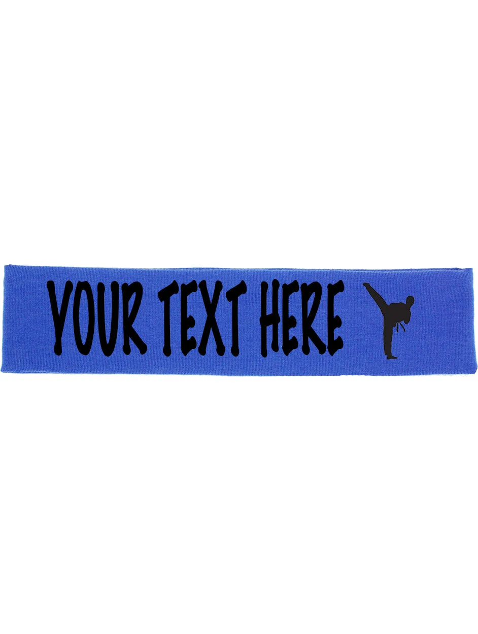 Custom Karate Tae Kwon Do Cotton Headband - Flat (Non Sparkle) Letters!