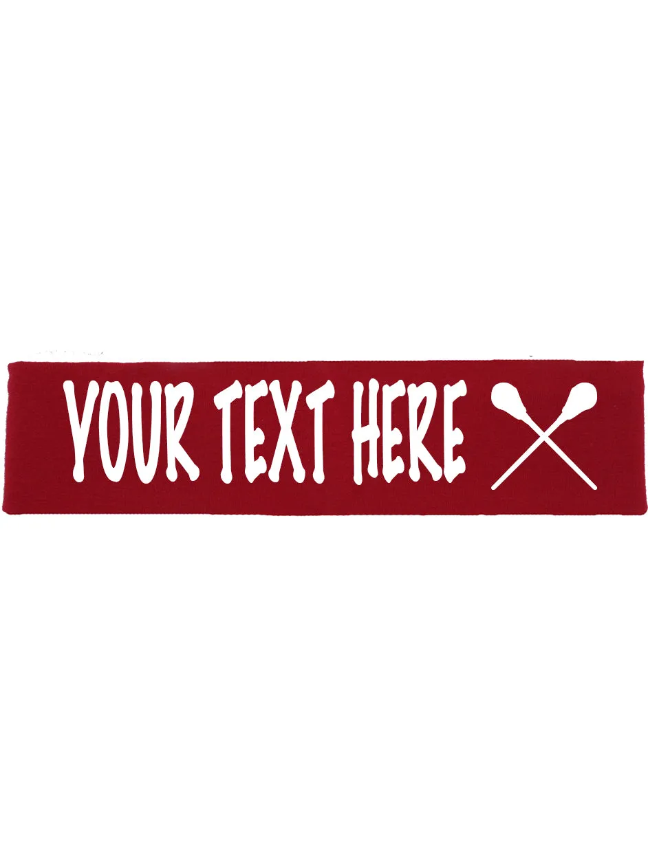 Custom LACROSSE Cotton Headband - Flat (Non Sparkle) Letters!