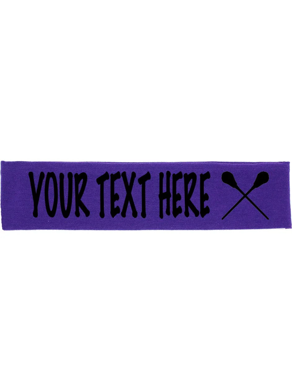 Custom LACROSSE Cotton Headband - Flat (Non Sparkle) Letters!