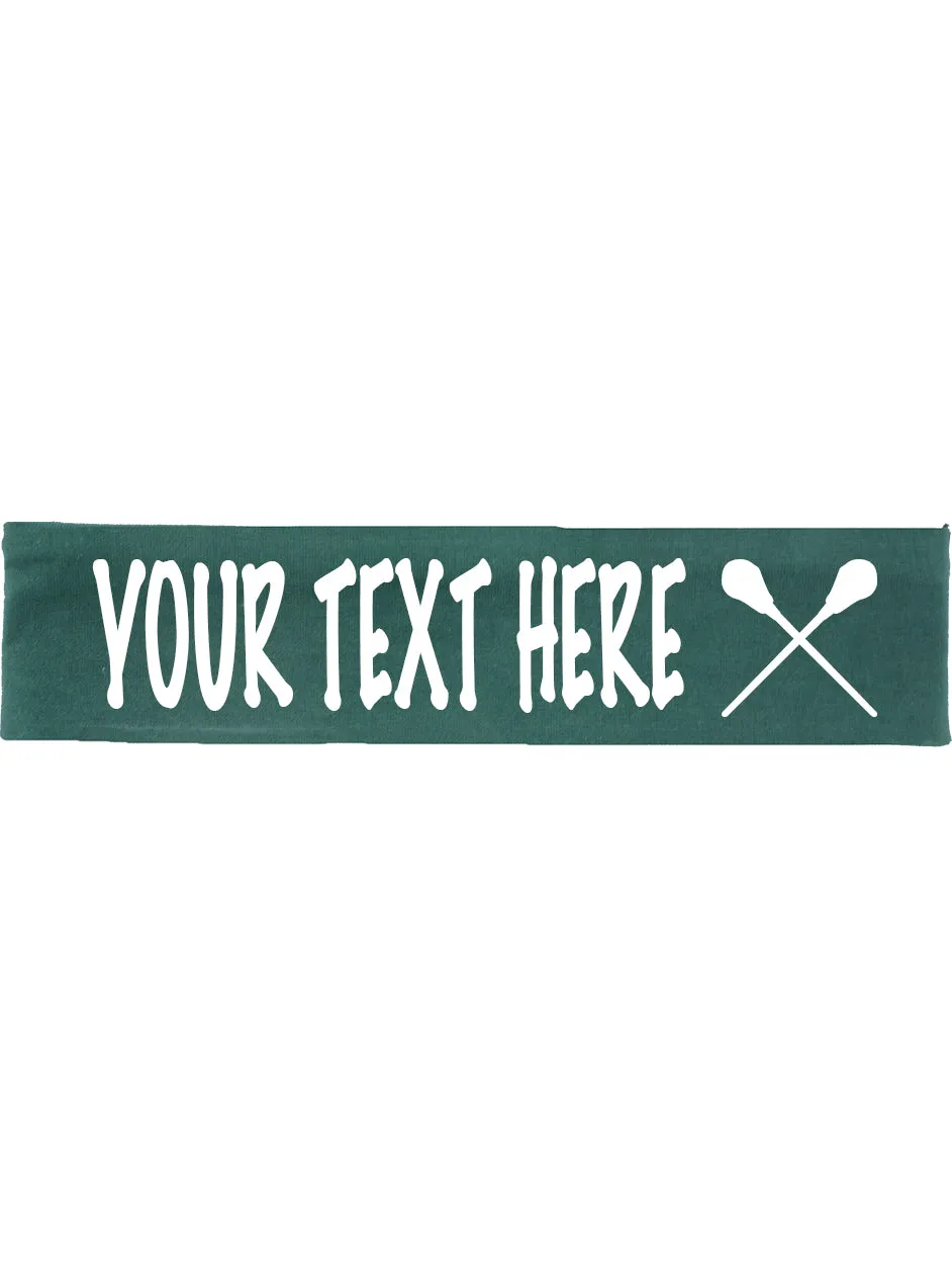 Custom LACROSSE Cotton Headband - Flat (Non Sparkle) Letters!