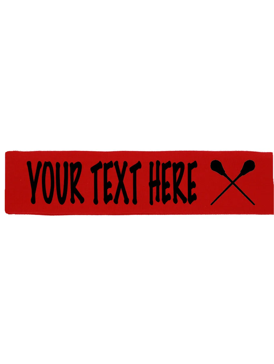 Custom LACROSSE Cotton Headband - Flat (Non Sparkle) Letters!