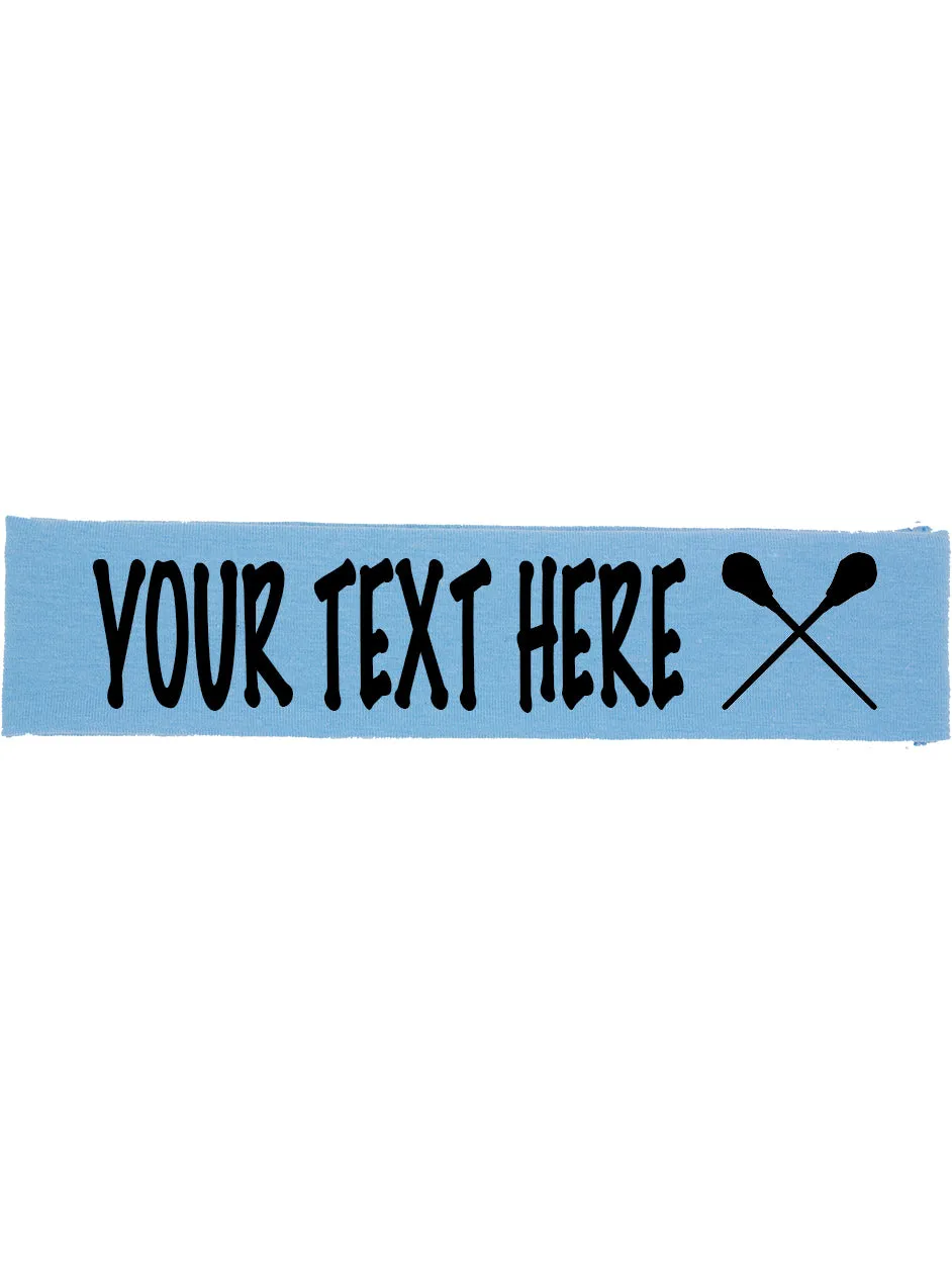 Custom LACROSSE Cotton Headband - Flat (Non Sparkle) Letters!