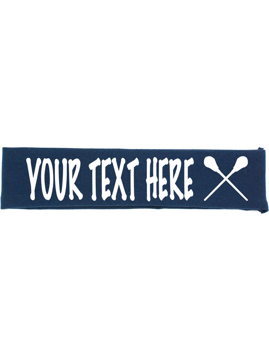 Custom LACROSSE Cotton Headband - Flat (Non Sparkle) Letters!