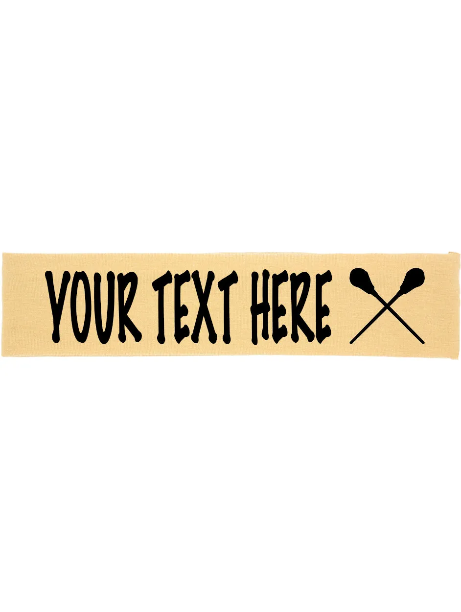 Custom LACROSSE Cotton Headband - Flat (Non Sparkle) Letters!
