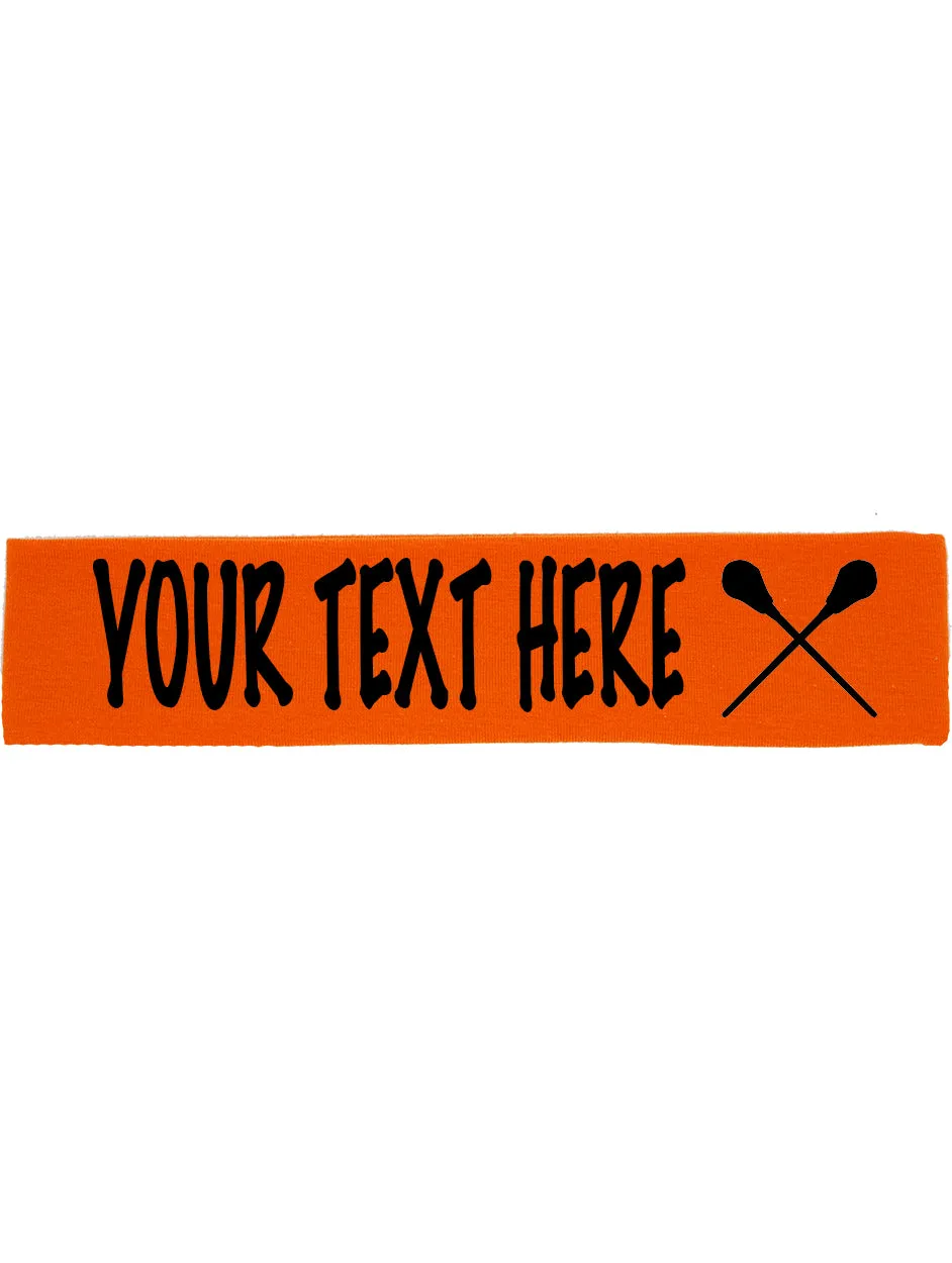 Custom LACROSSE Cotton Headband - Flat (Non Sparkle) Letters!