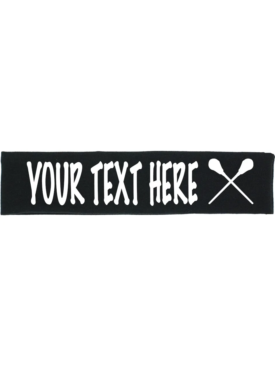 Custom LACROSSE Cotton Headband - Flat (Non Sparkle) Letters!