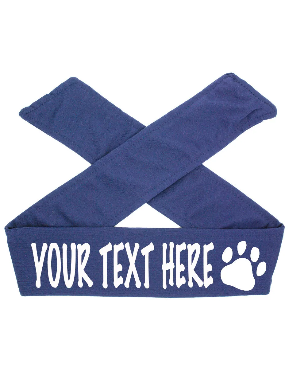 Custom Personalized PAW PRINT TIE Headband - Flat (Non Sparkle) Letters!