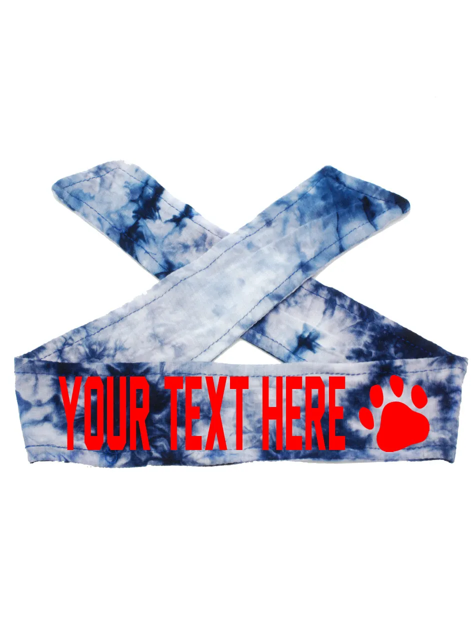 Custom Personalized PAW PRINT TIE Headband - Flat (Non Sparkle) Letters!
