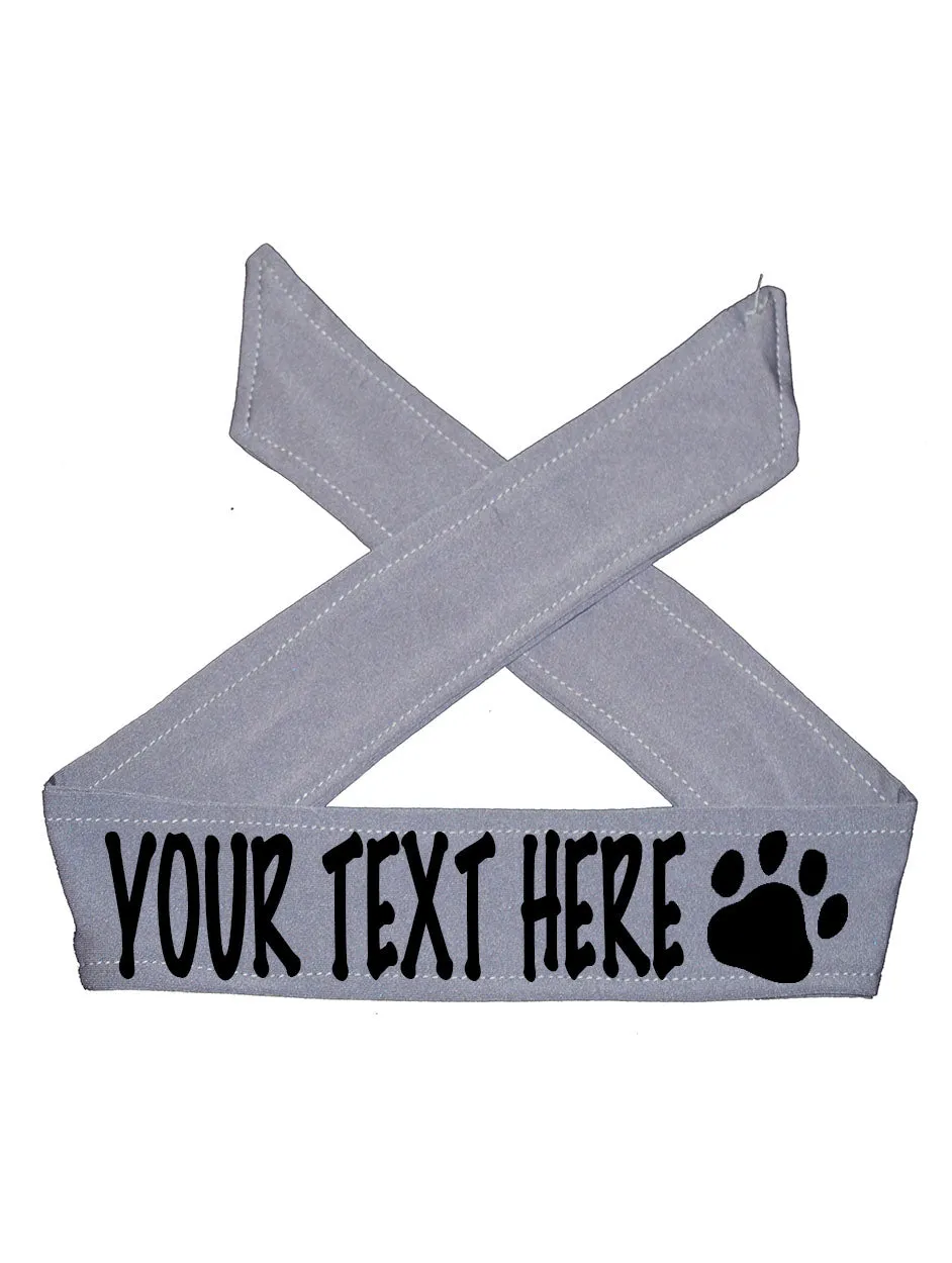 Custom Personalized PAW PRINT TIE Headband - Flat (Non Sparkle) Letters!